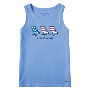 Women's Flag Beach Chairs Crusher Tank Life is Good