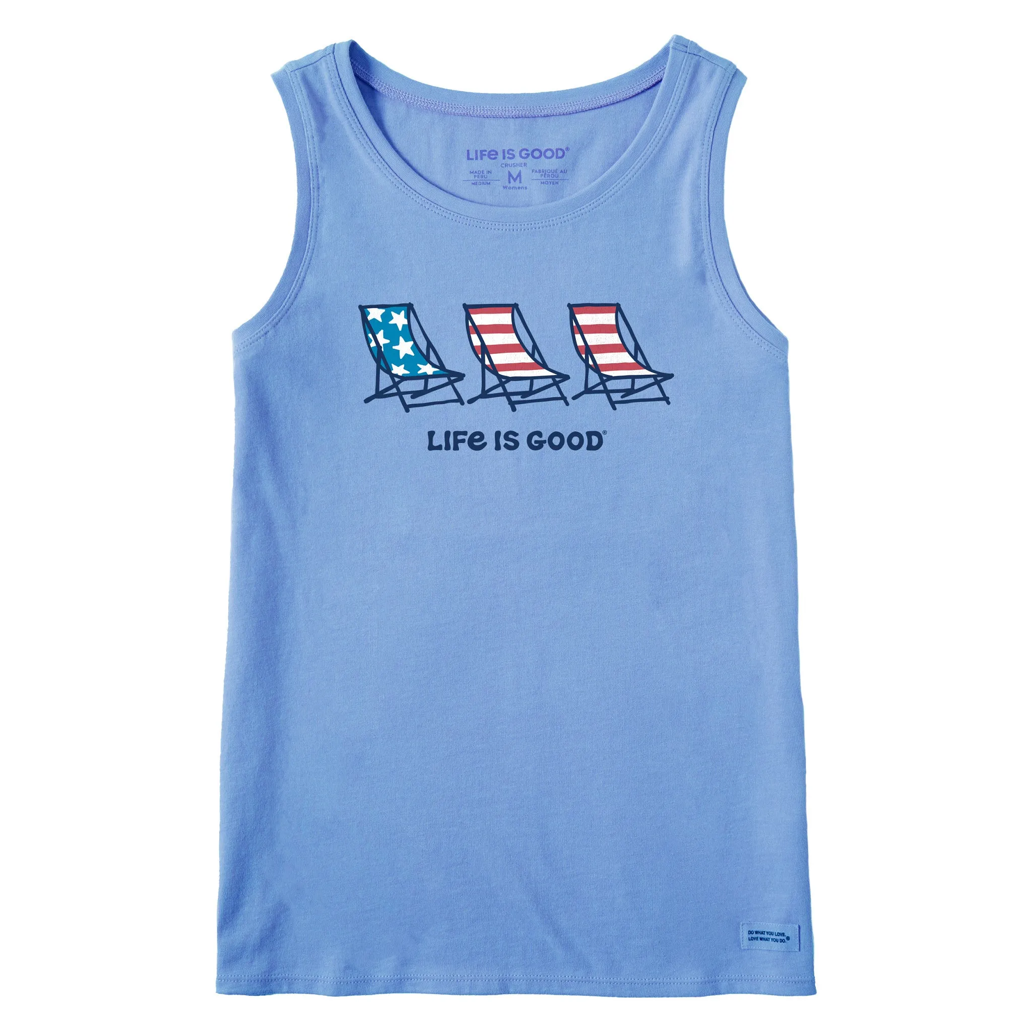 Women's Flag Beach Chairs Crusher Tank Life is Good