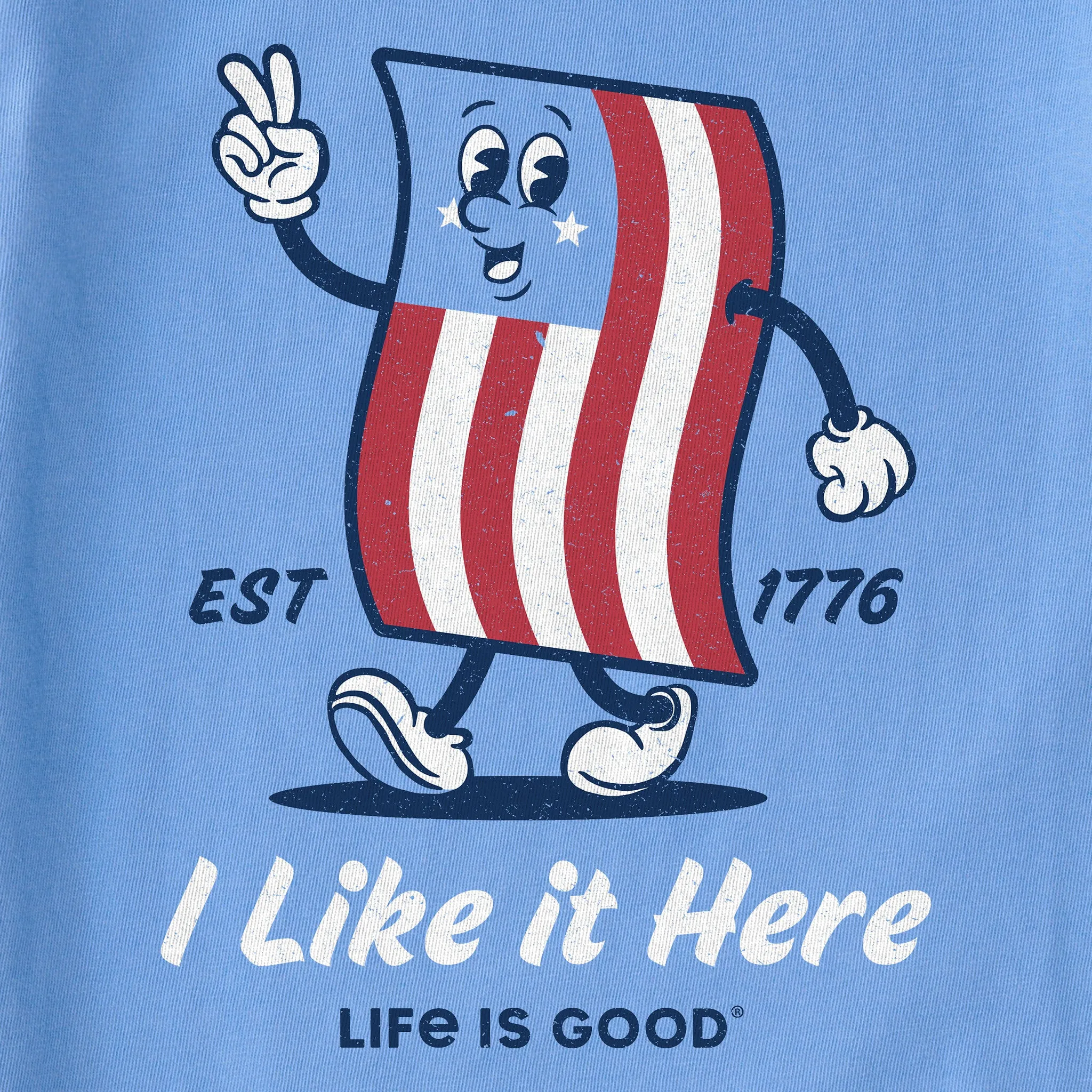 Women's Flag I Like it here Short Sleeve Crusher Boxy Tee Life is Good