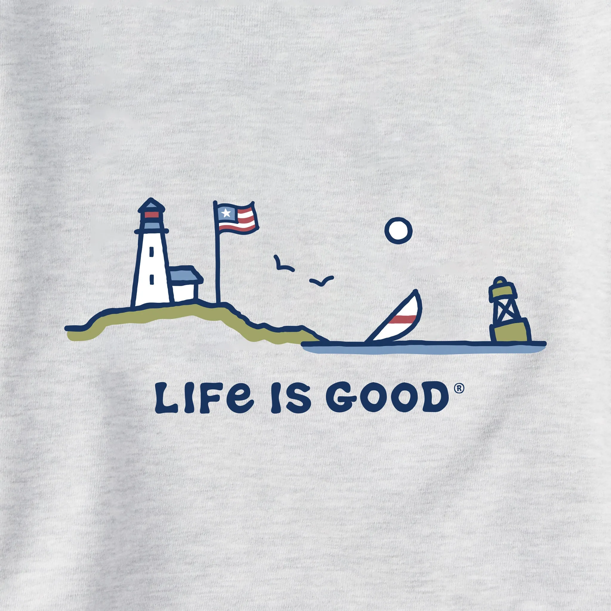 Women's Flag Ocean Vista Simply True Fleece Hoodie Life is Good