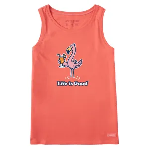 Women's Flamingo Cocktail Crusher Tank Life is Good