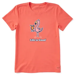 Women's Flamingo Cocktail Short Sleeve Crusher Tee Life is Good