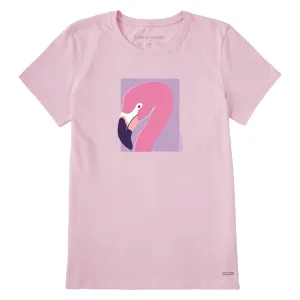 Women's Flamingo Face Short Sleeve Crusher Tee Life is Good