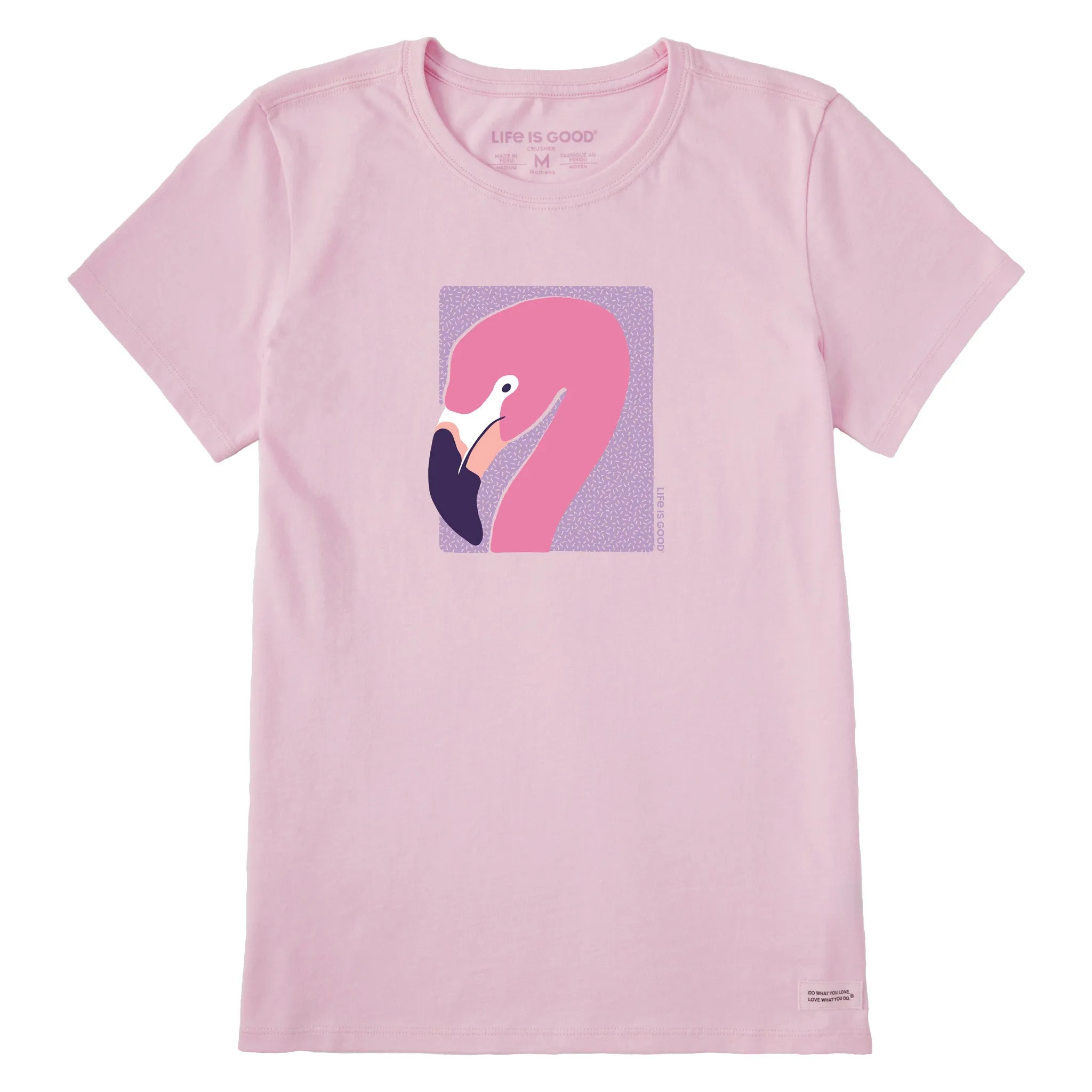 Women's Flamingo Face Short Sleeve Crusher Tee Life is Good