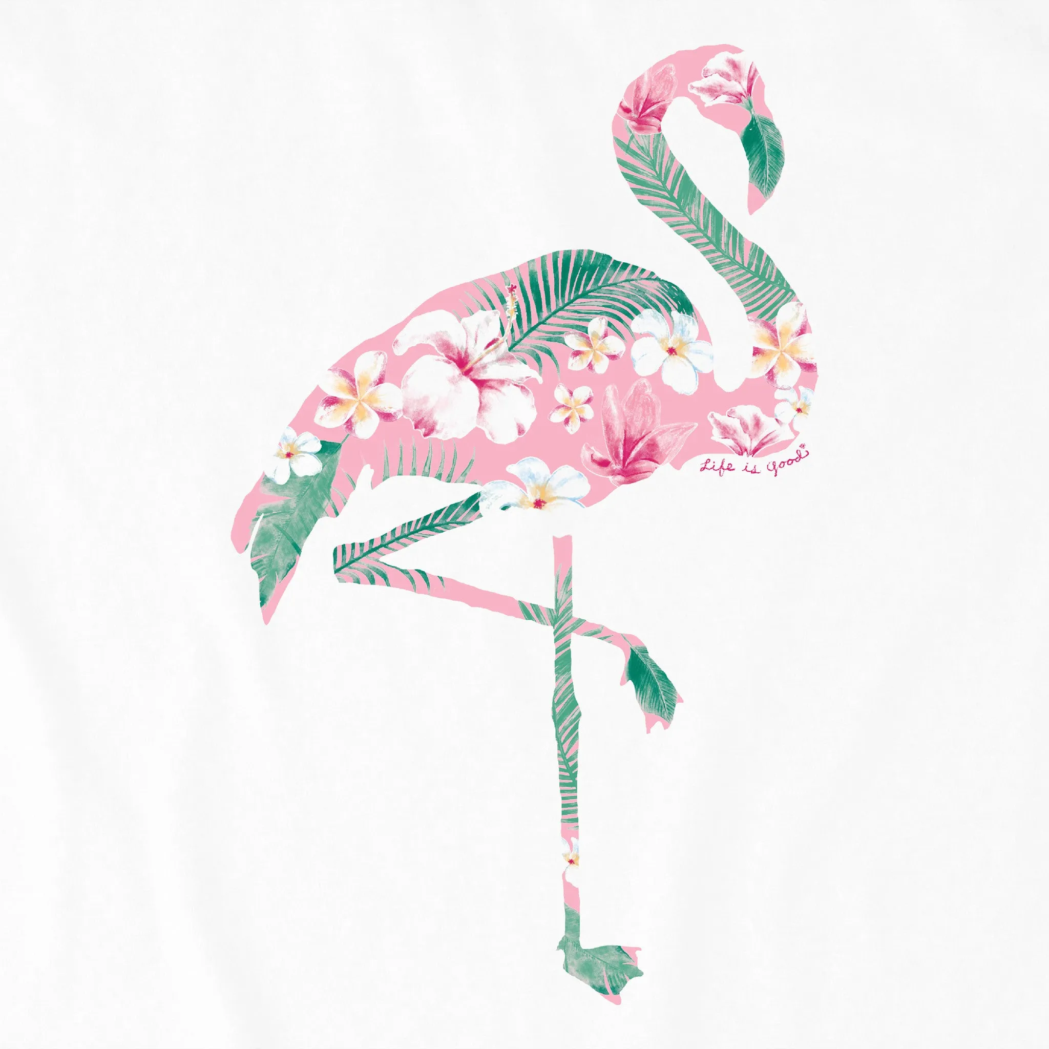 Women's Flamingo Flowers Crusher Tank Life is Good