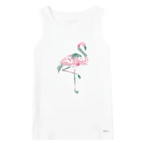 Women's Flamingo Flowers Crusher Tank Life is Good
