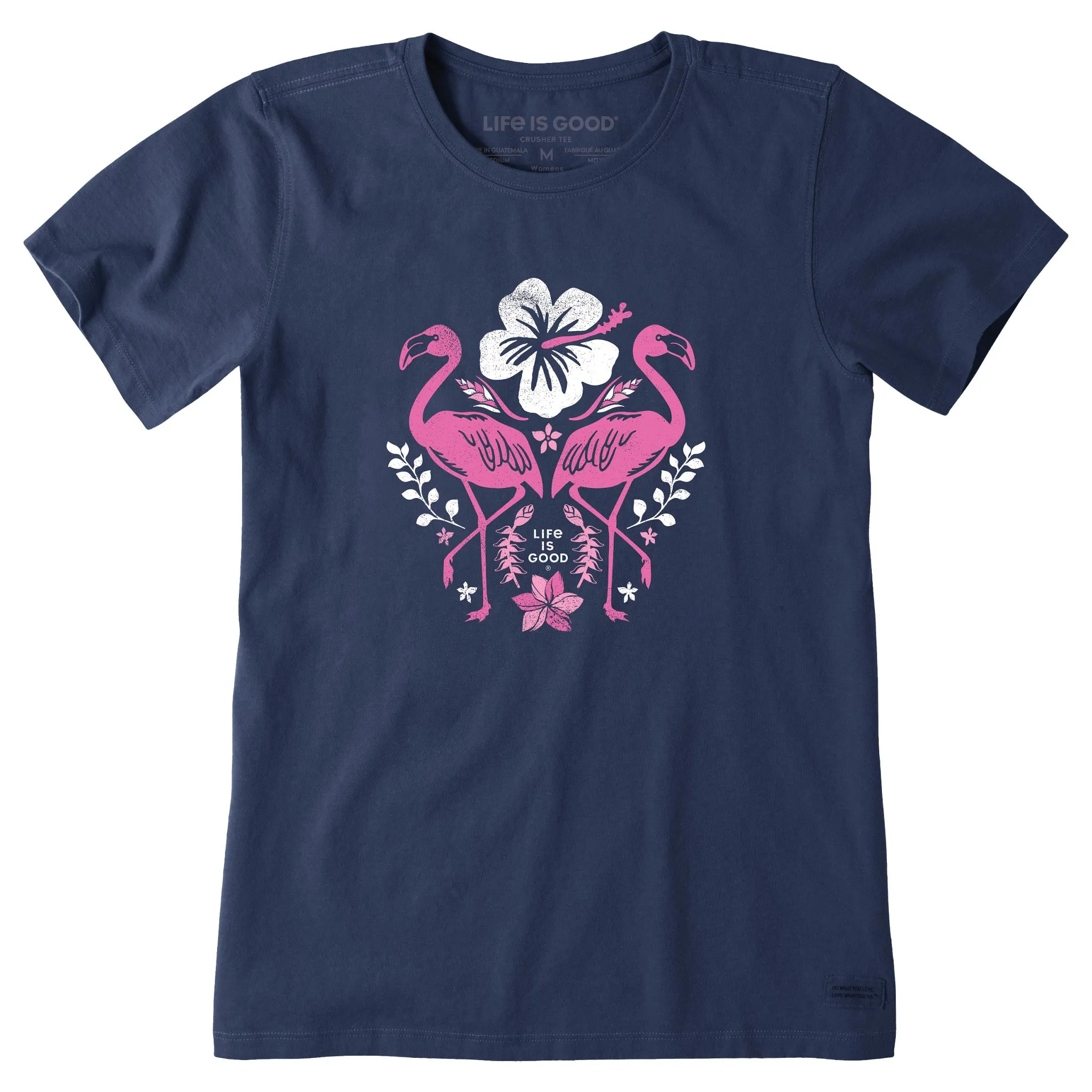 Women's Flamingo Garden Short Sleeve Tee Life is Good