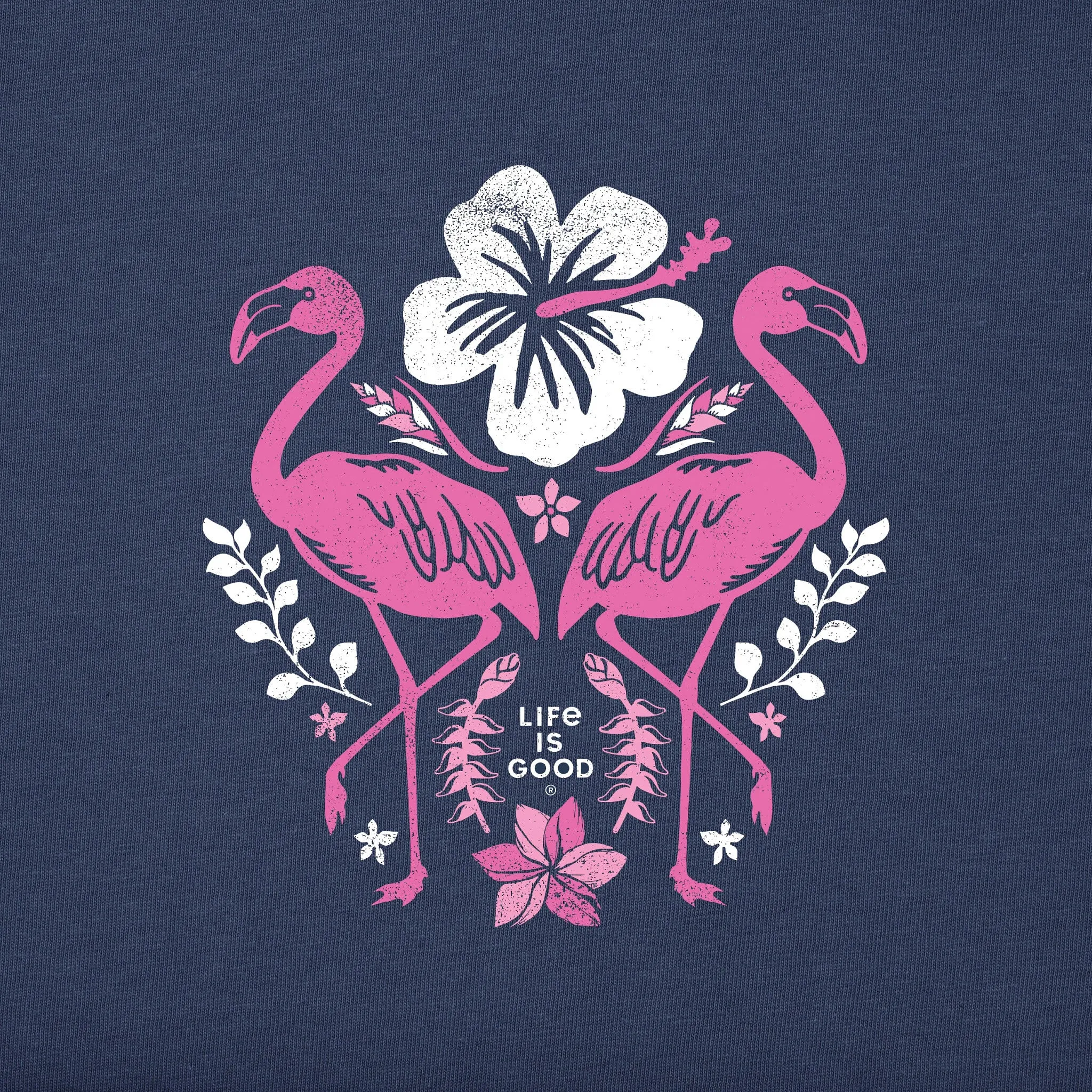 Women's Flamingo Garden Short Sleeve Tee Life is Good