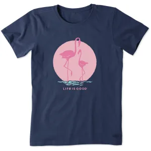 Women's FLAMINGO MAMA AND CHILD Short Sleeve Tee Life is Good