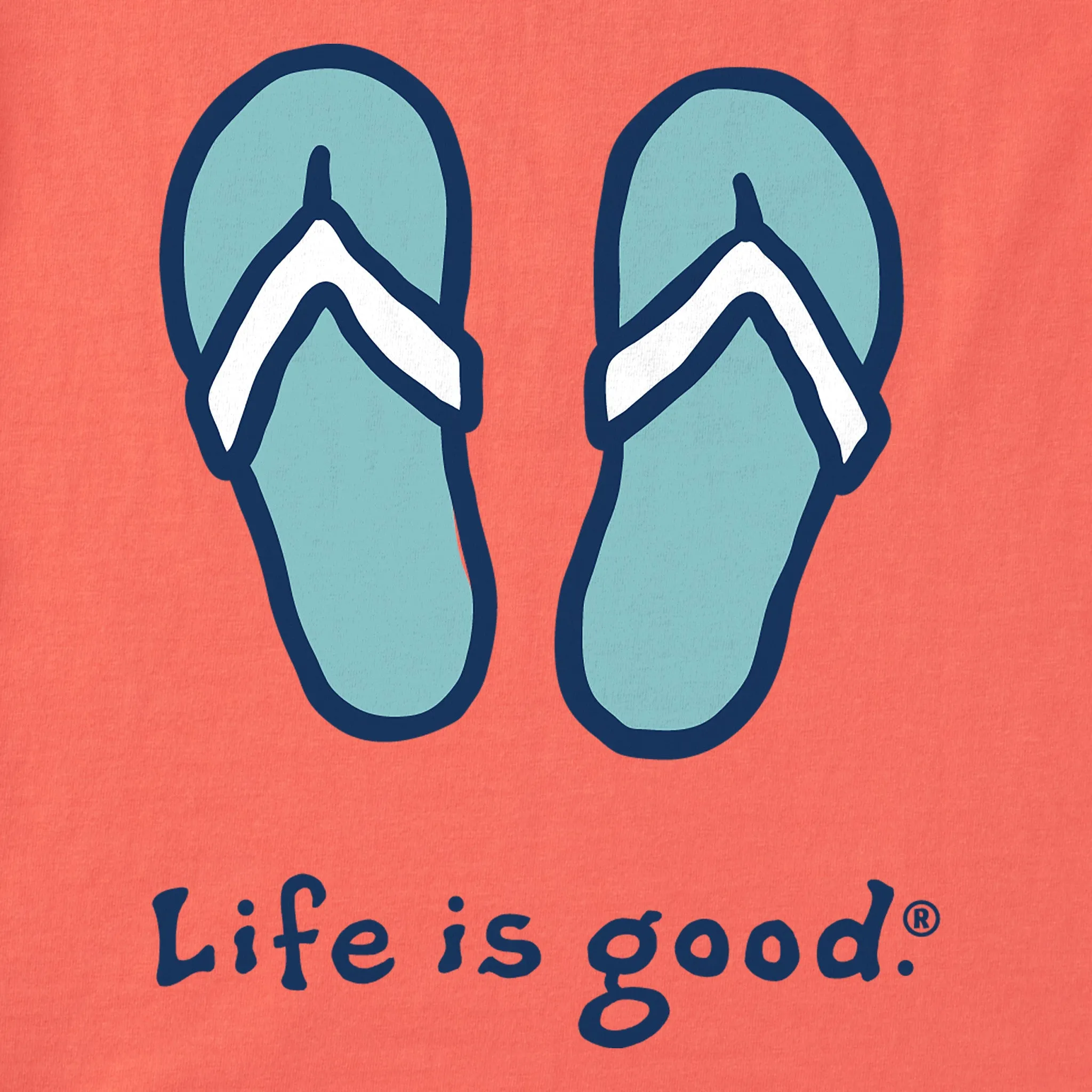 Women's Flip Flops Short Sleeve Vee Life is Good