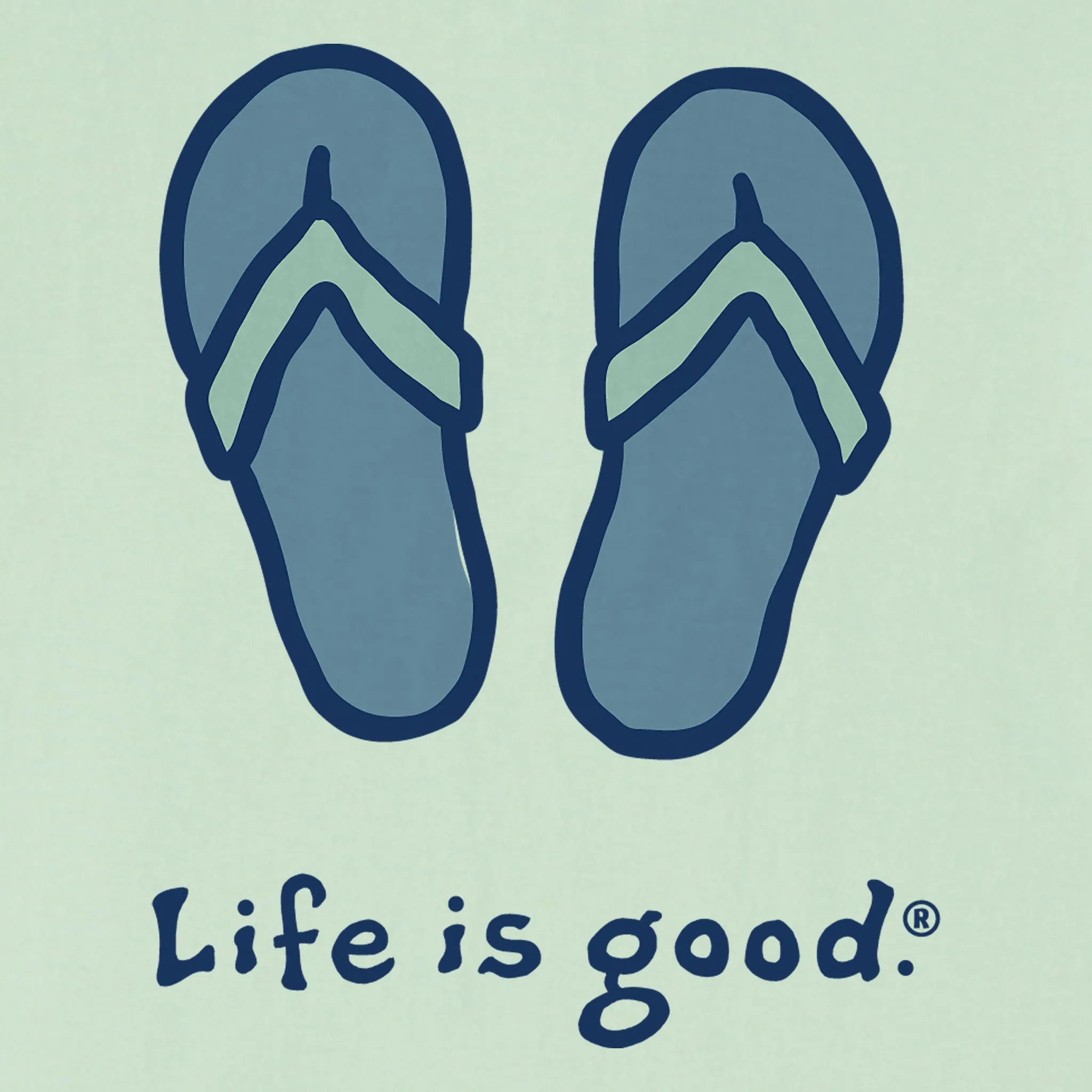 Women's Flip Flops Short Sleeve Vee Life is Good