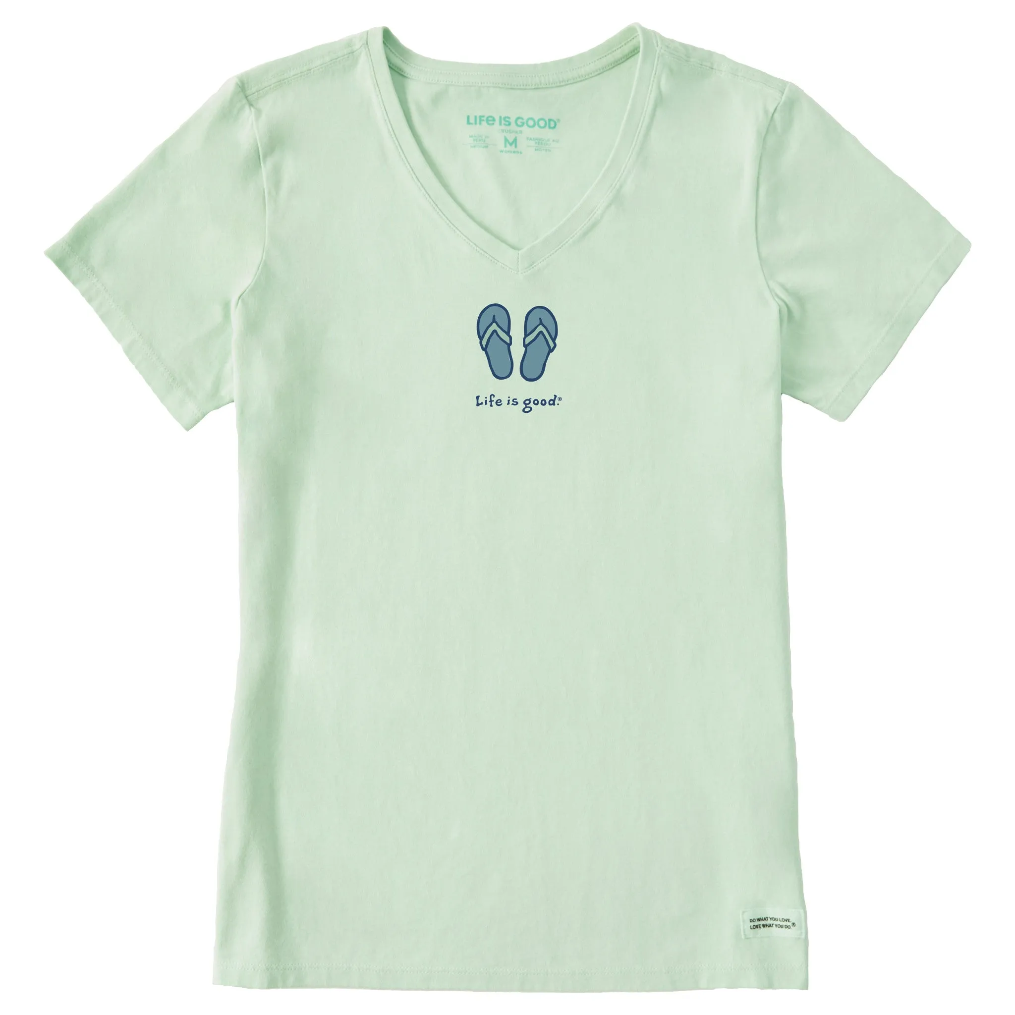 Women's Flip Flops Short Sleeve Vee Life is Good