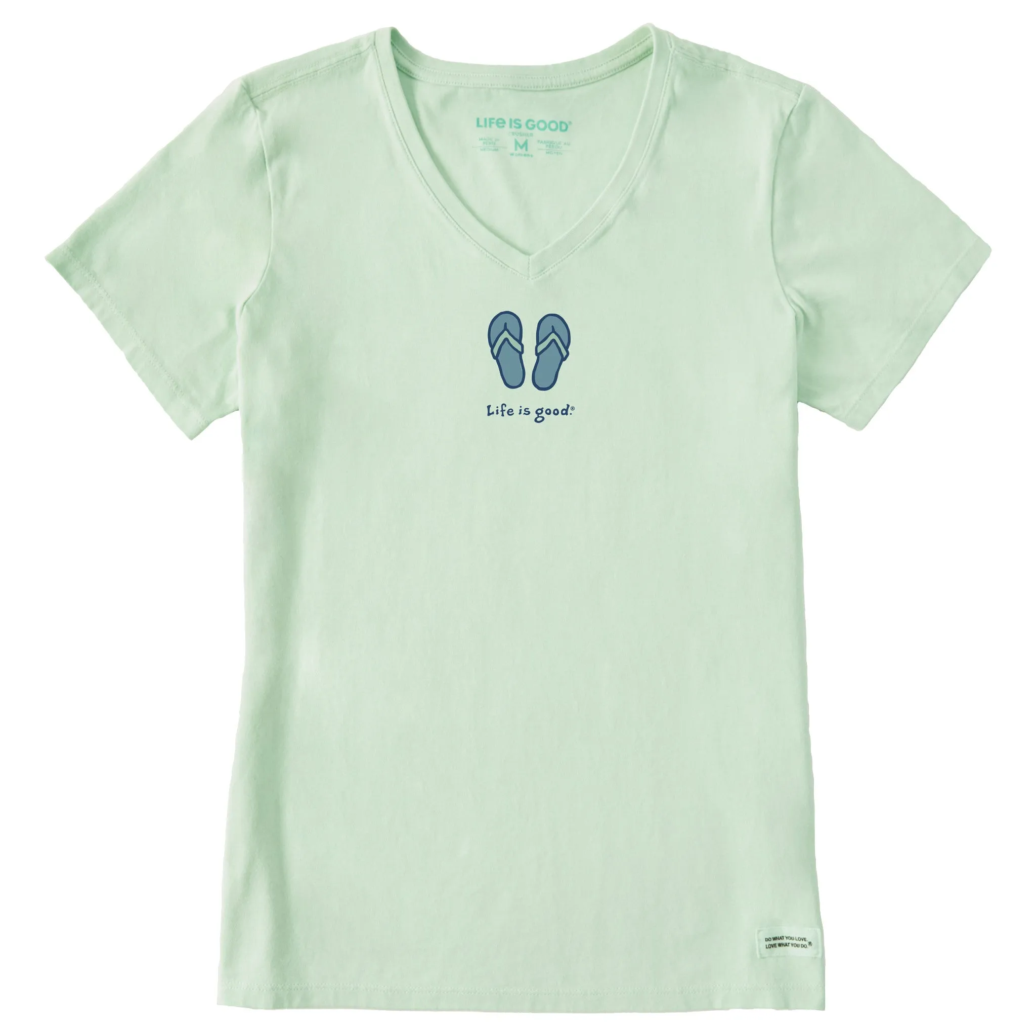 Women's Flip Flops Short Sleeve Vee Life is Good