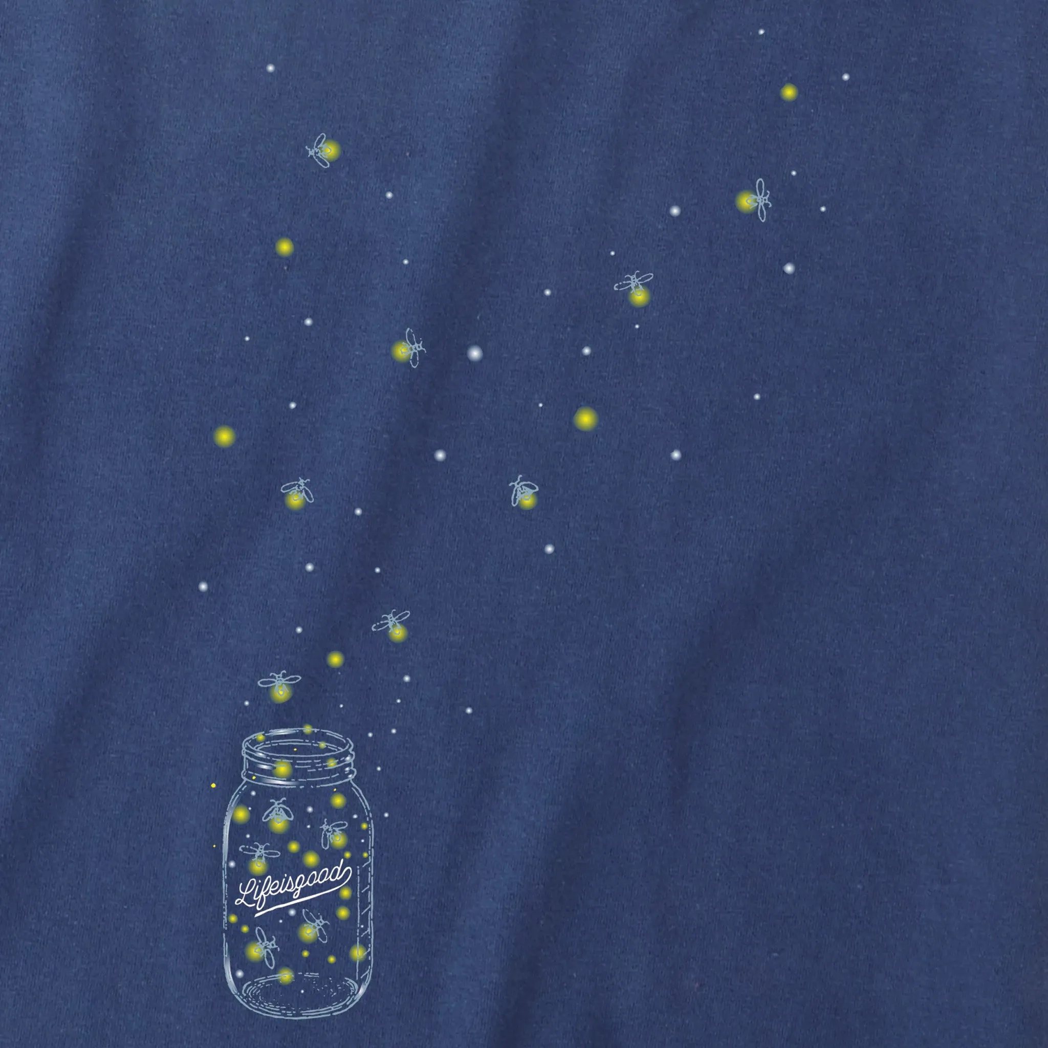 Women's Floating Fireflies Jar Short Sleeve Crusher Vee Life is Good