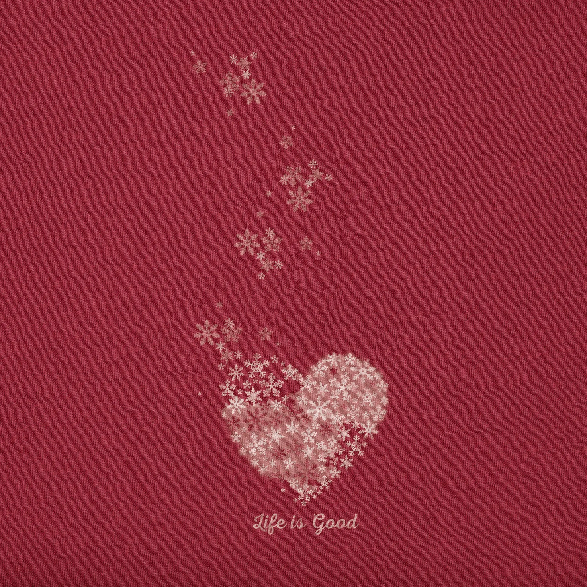 Women's Floating Hearts Long Sleeve Crusher Vee Life is Good