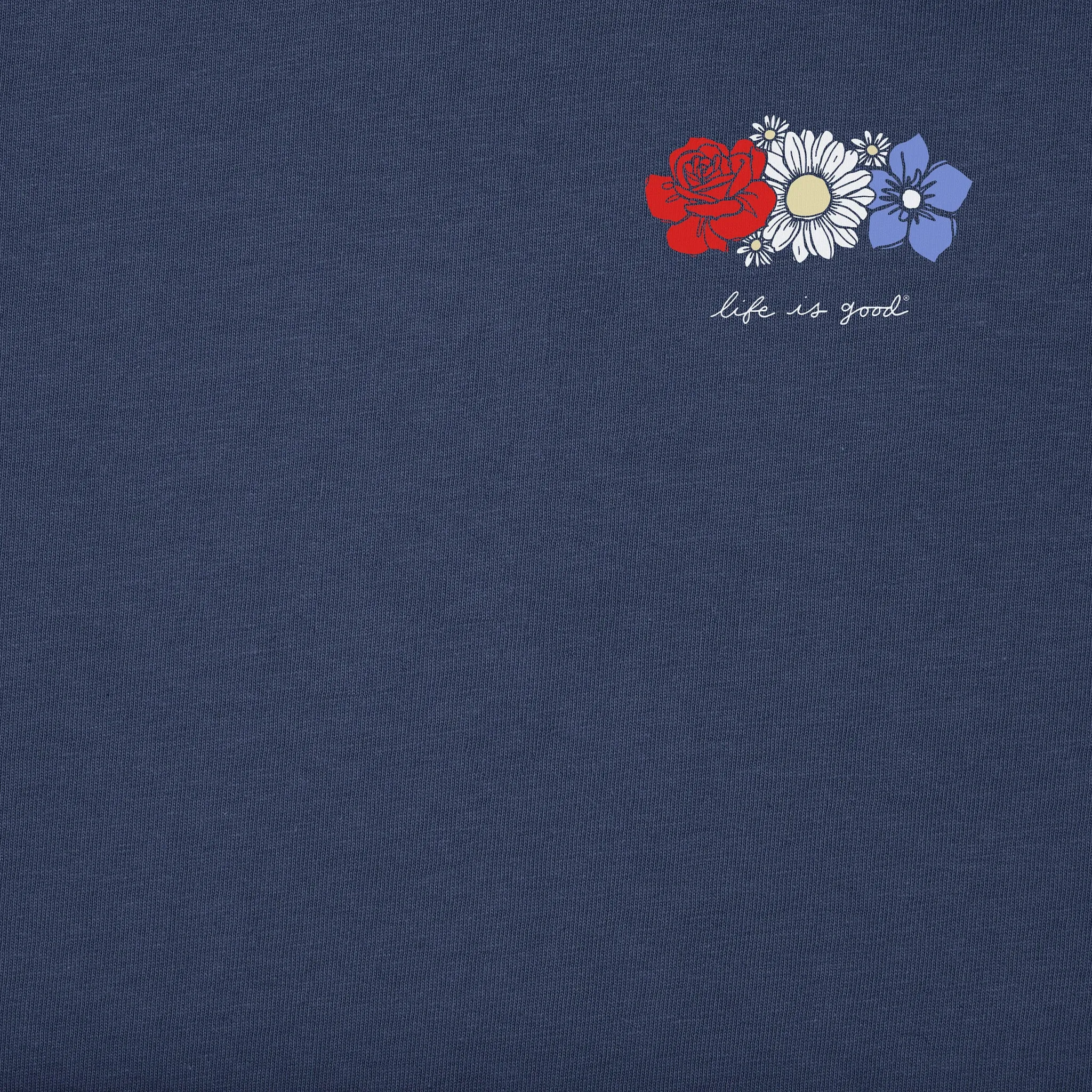Women's Floral American Flag Short Sleeve Tee Life is Good