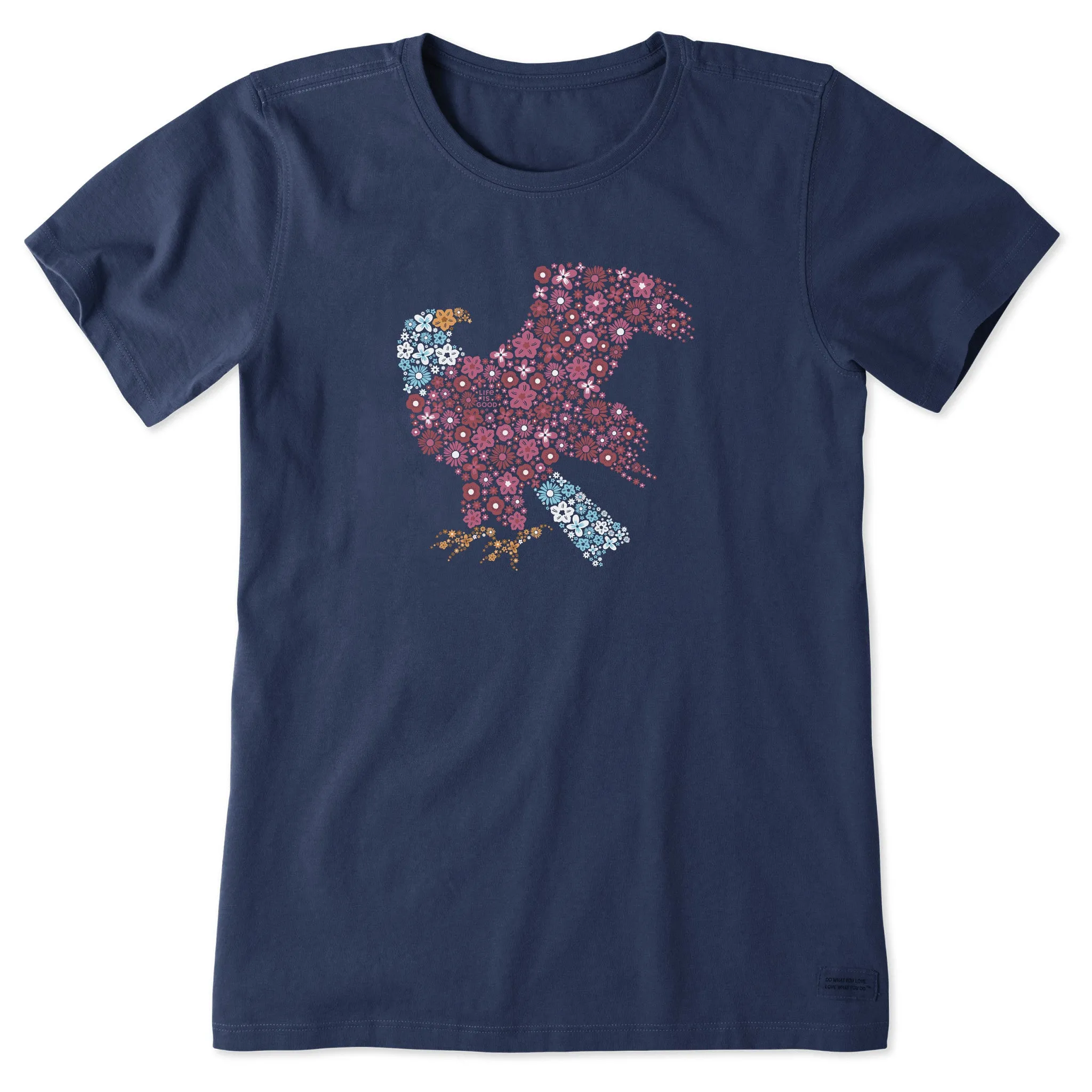Women's Floral Bald Eagle Short Sleeve Tee Life is Good