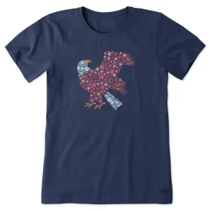 Women's Floral Bald Eagle Short Sleeve Tee Life is Good