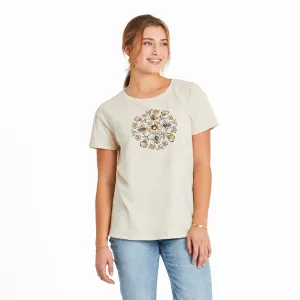 Women's Floral Bee Mandala Slub Easy Fit Tee Life is Good