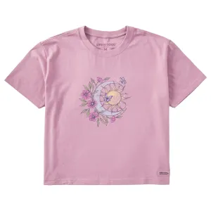 Women's Floral Butterfly Celestial Short Sleeve Crusher Boxy Tee Life is Good