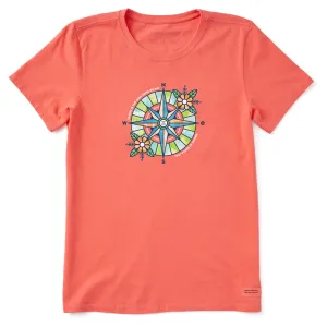 Women's Floral Compass Richer Short Sleeve Tee Life is Good