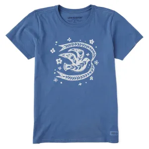Women's Floral Dove Short Sleeve Crusher Tee Life is Good