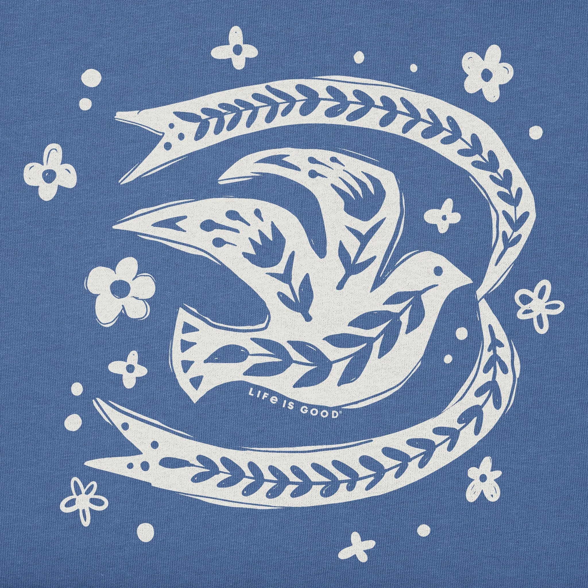 Women's Floral Dove Short Sleeve Crusher Tee Life is Good