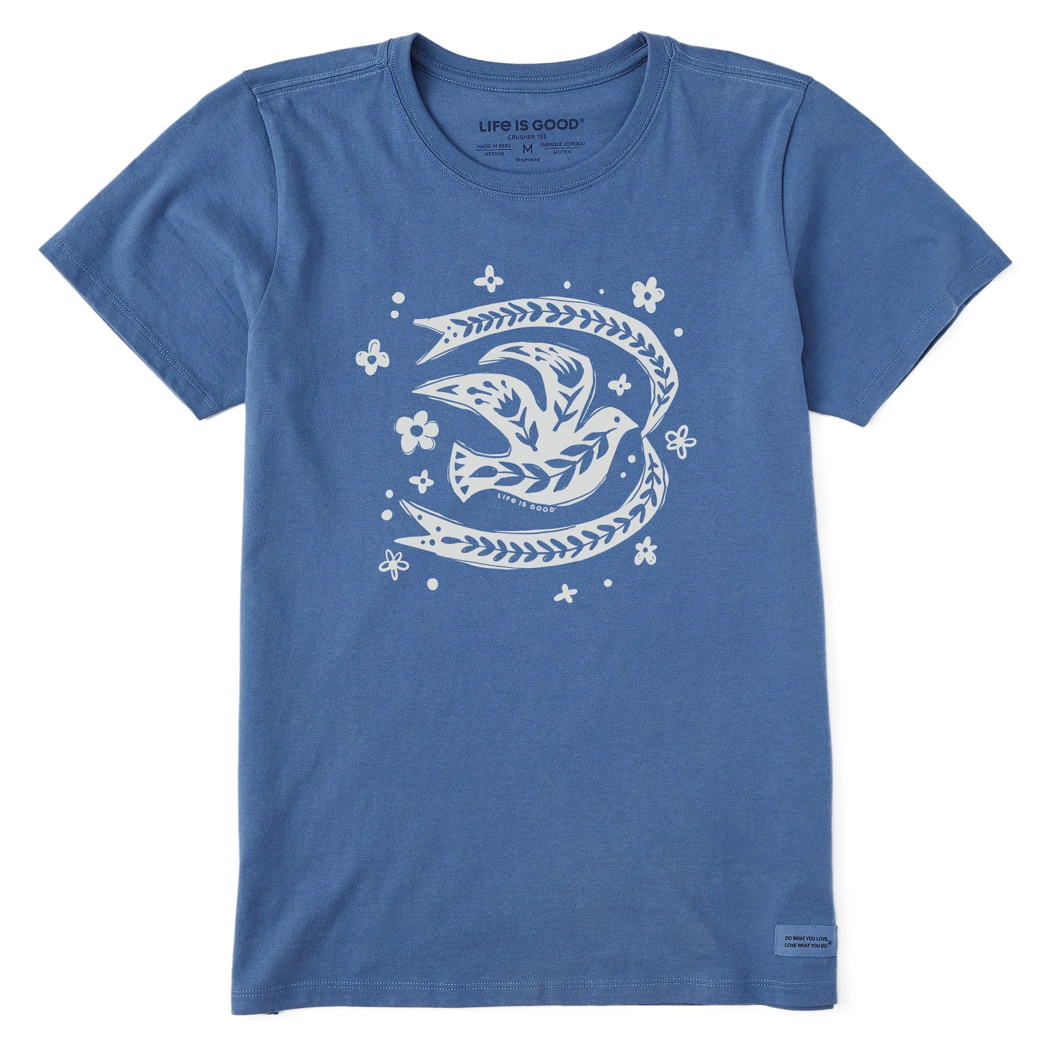 Women's Floral Dove Short Sleeve Crusher Tee Life is Good