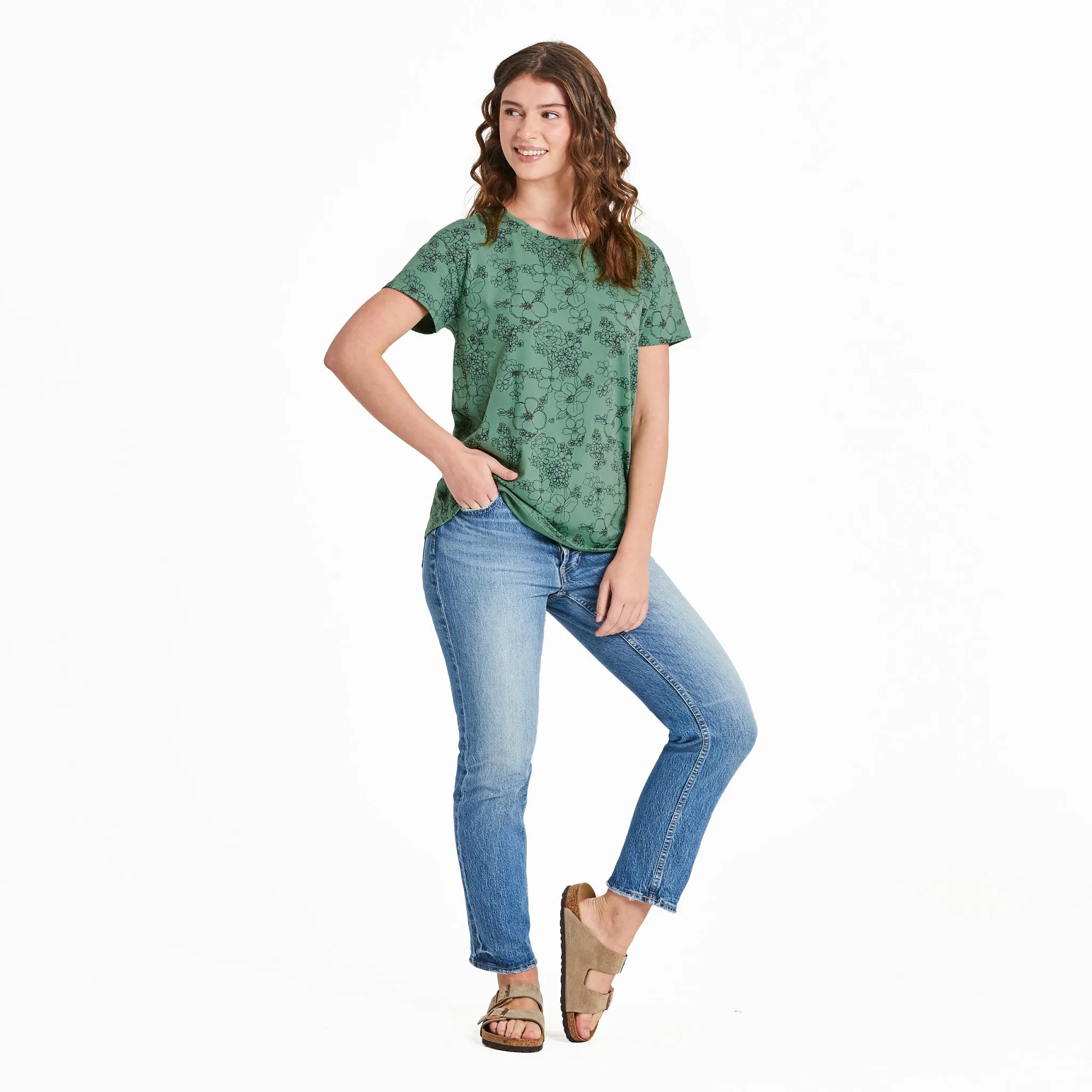 Women's Floral Garden Pattern Crusher-LITE Easy Tee Life is Good