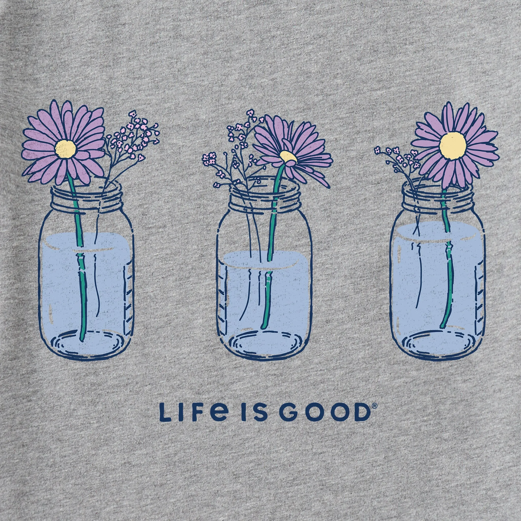 Women's Floral Jars Short Sleeve Crusher Tee Life is Good