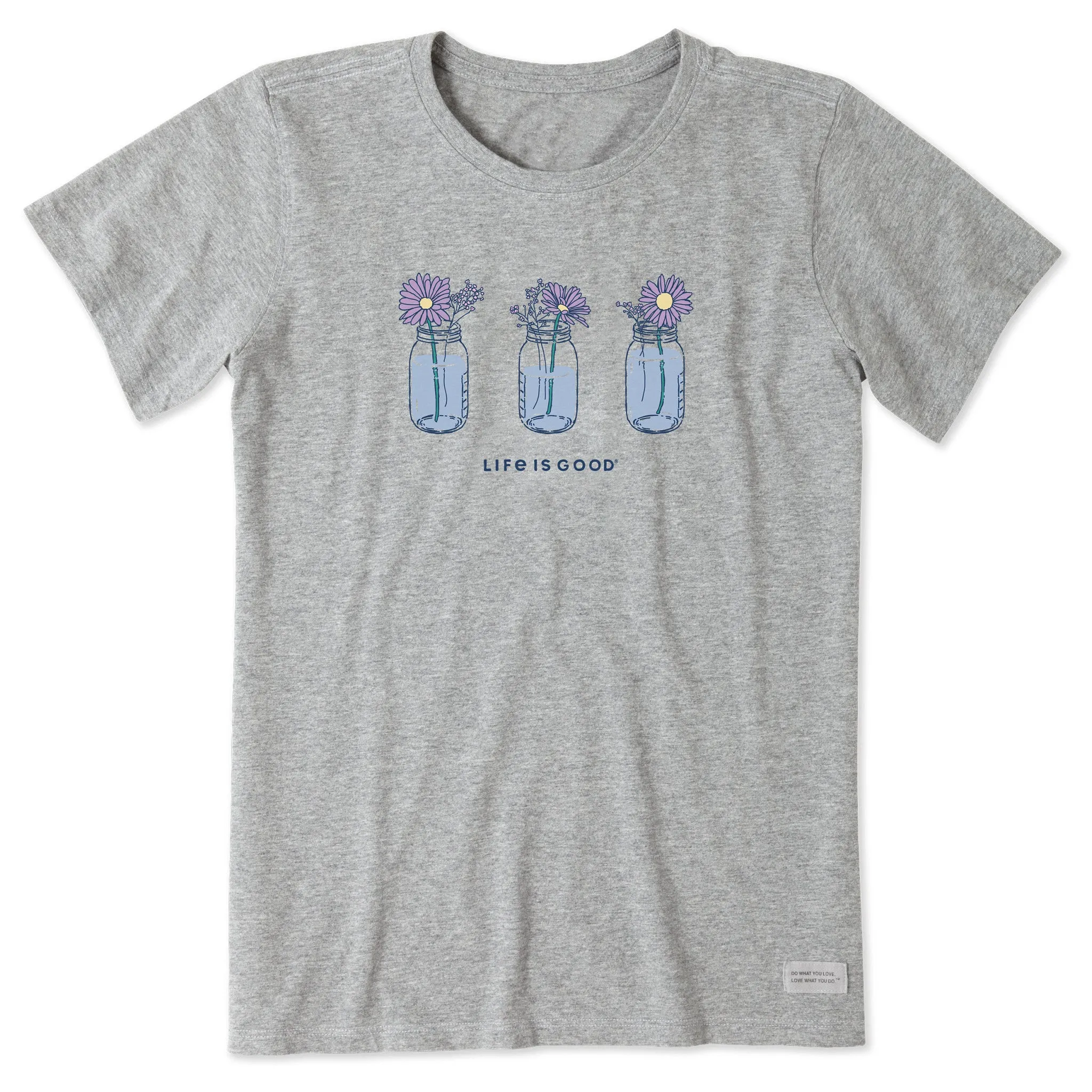 Women's Floral Jars Short Sleeve Crusher Tee Life is Good