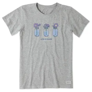 Women's Floral Jars Short Sleeve Crusher Tee Life is Good