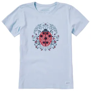 Women's Floral Ladybug Short Sleeve Crusher Tee Life is Good