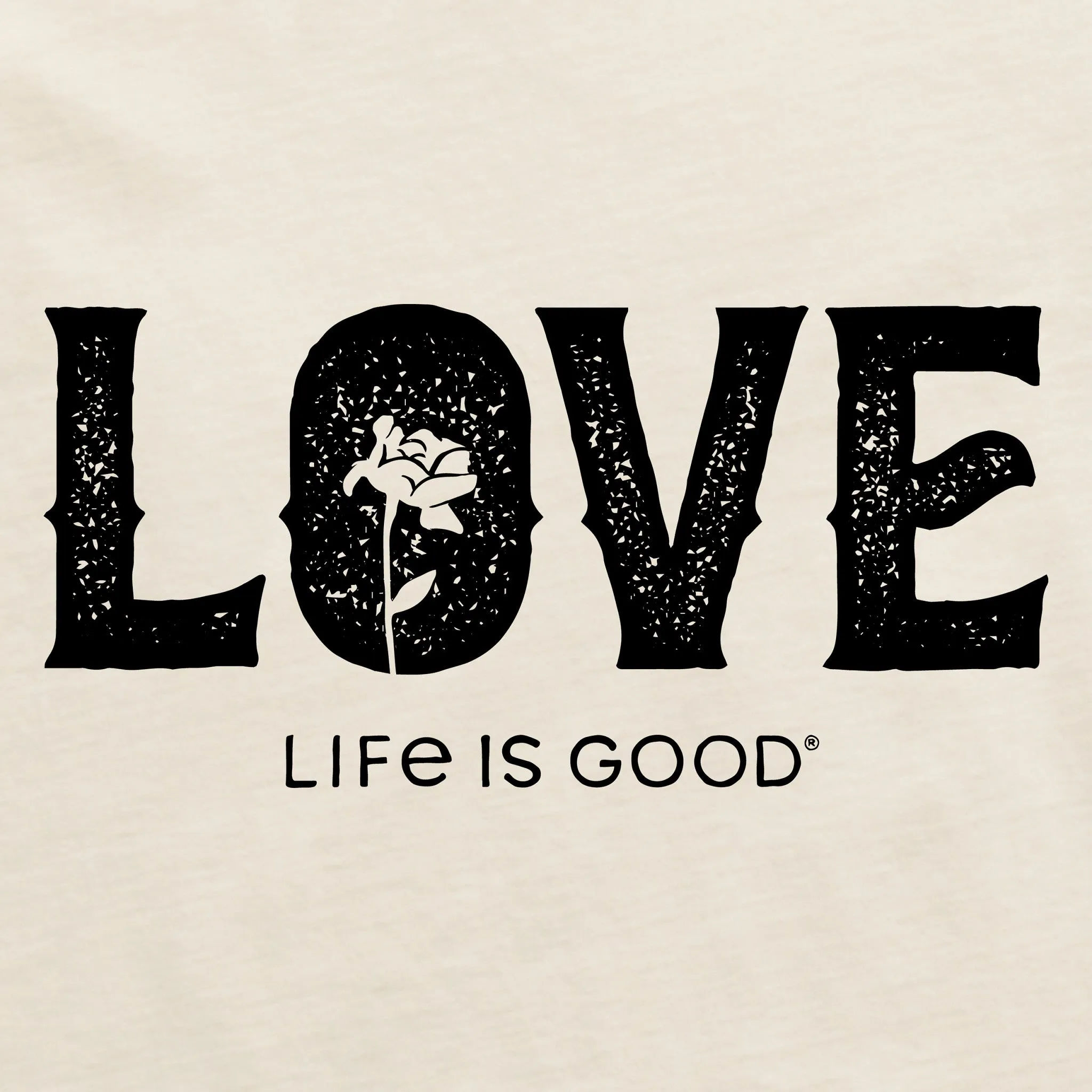 Women's Floral Love Short Sleeve Crusher Vee Life is Good