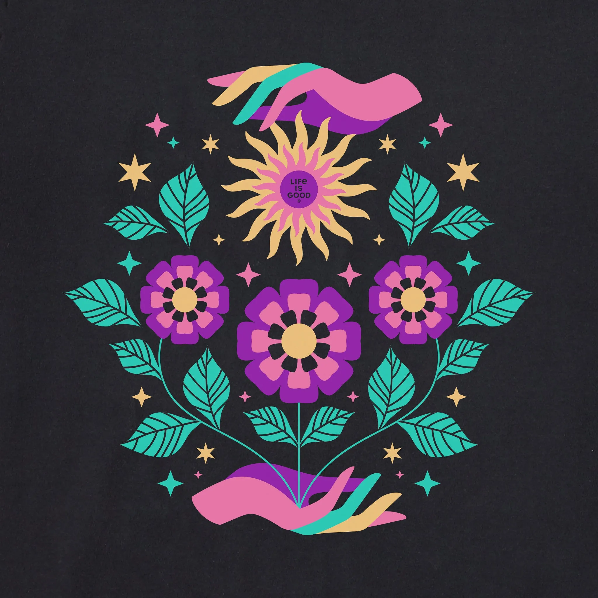 Women's Floral Sun Bloom Crusher Boxy Hoodie Life is Good