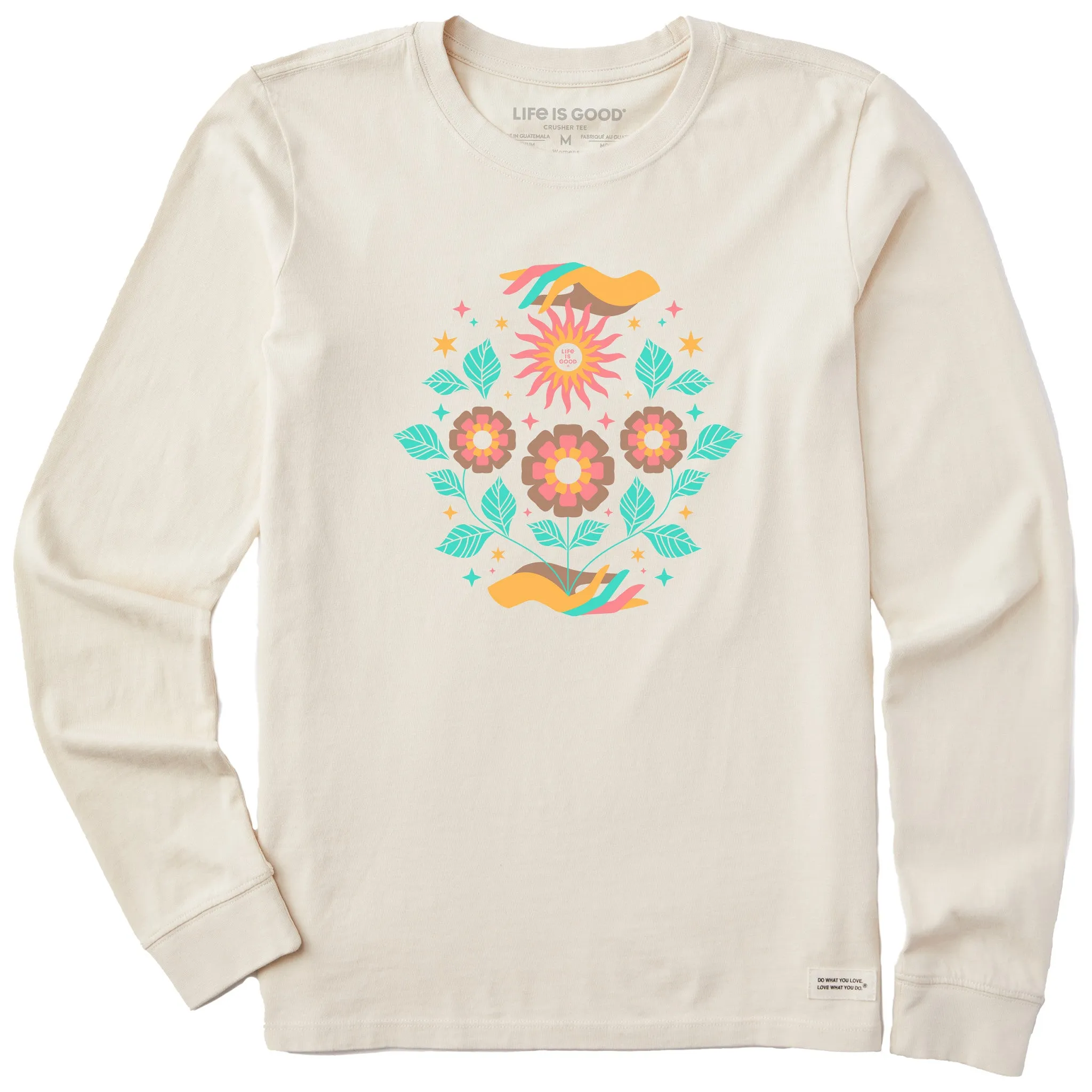 Women's Floral Sun Bloom Long Sleeve Crusher Tee Life is Good