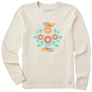 Women's Floral Sun Bloom Long Sleeve Crusher Tee Life is Good