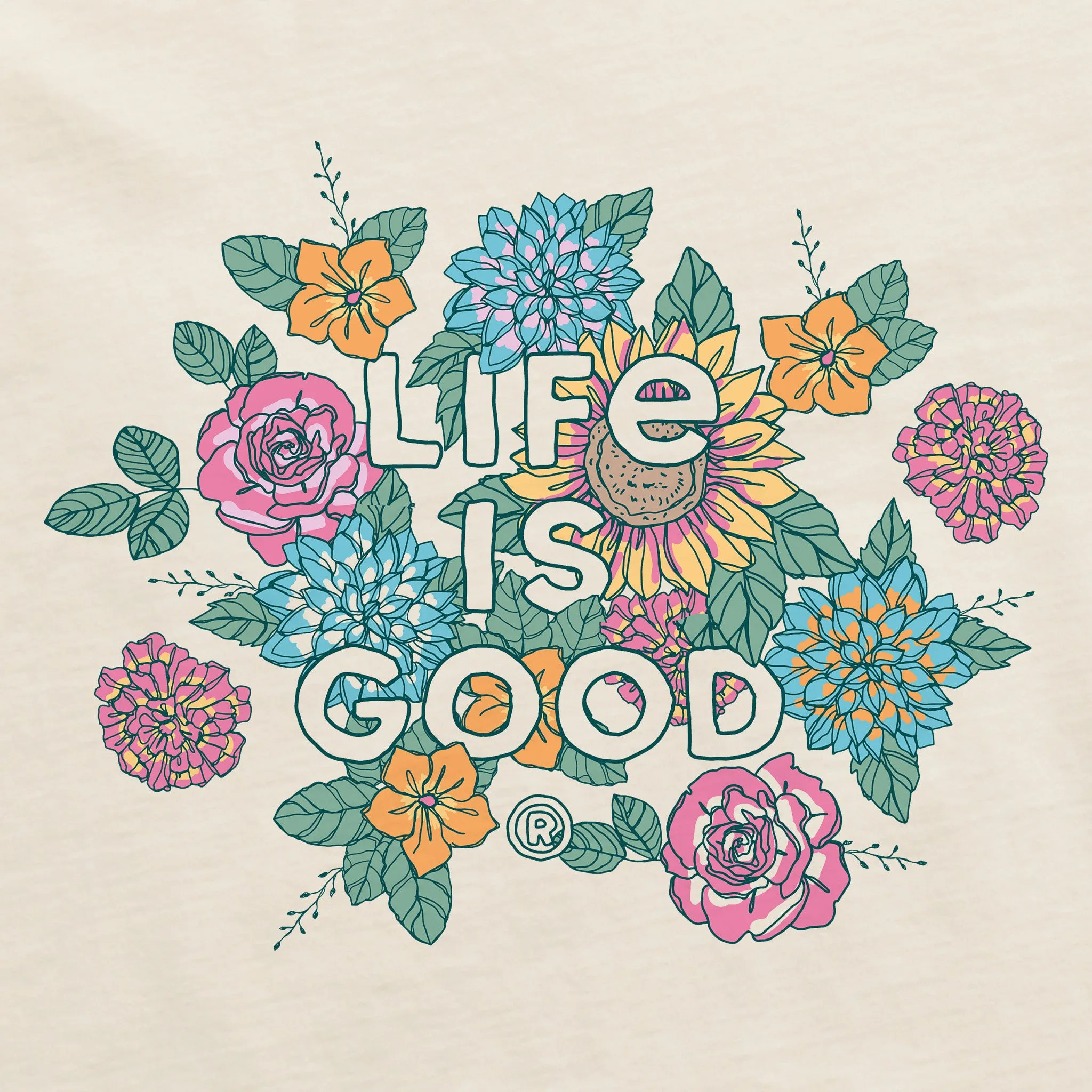 Women's Florals LIG Stacked Short Sleeve Crusher Tee Life is Good