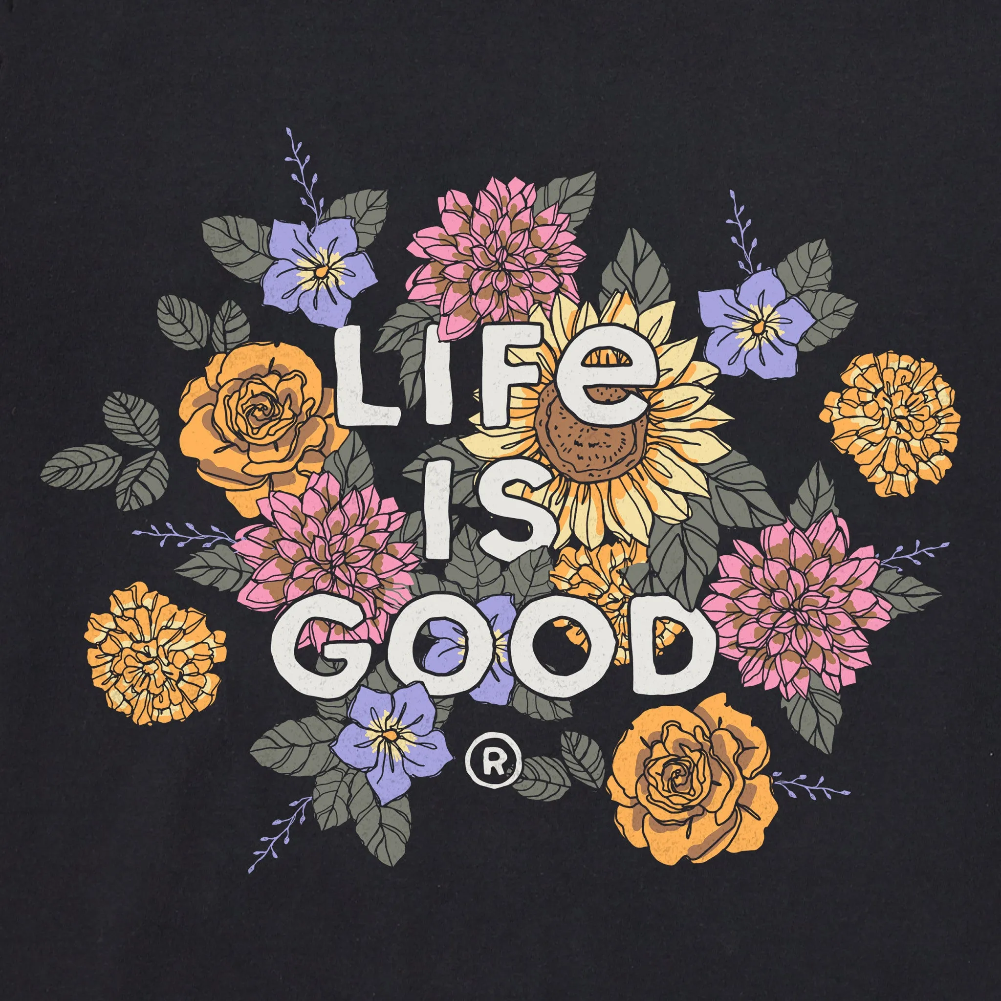 Women's Florals LIG Stacked Simply True Fleece Hoodie Life is Good