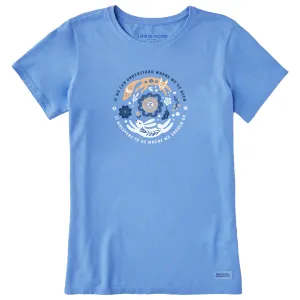 Women's Flower & Foxes Short Sleeve Tee Life is Good