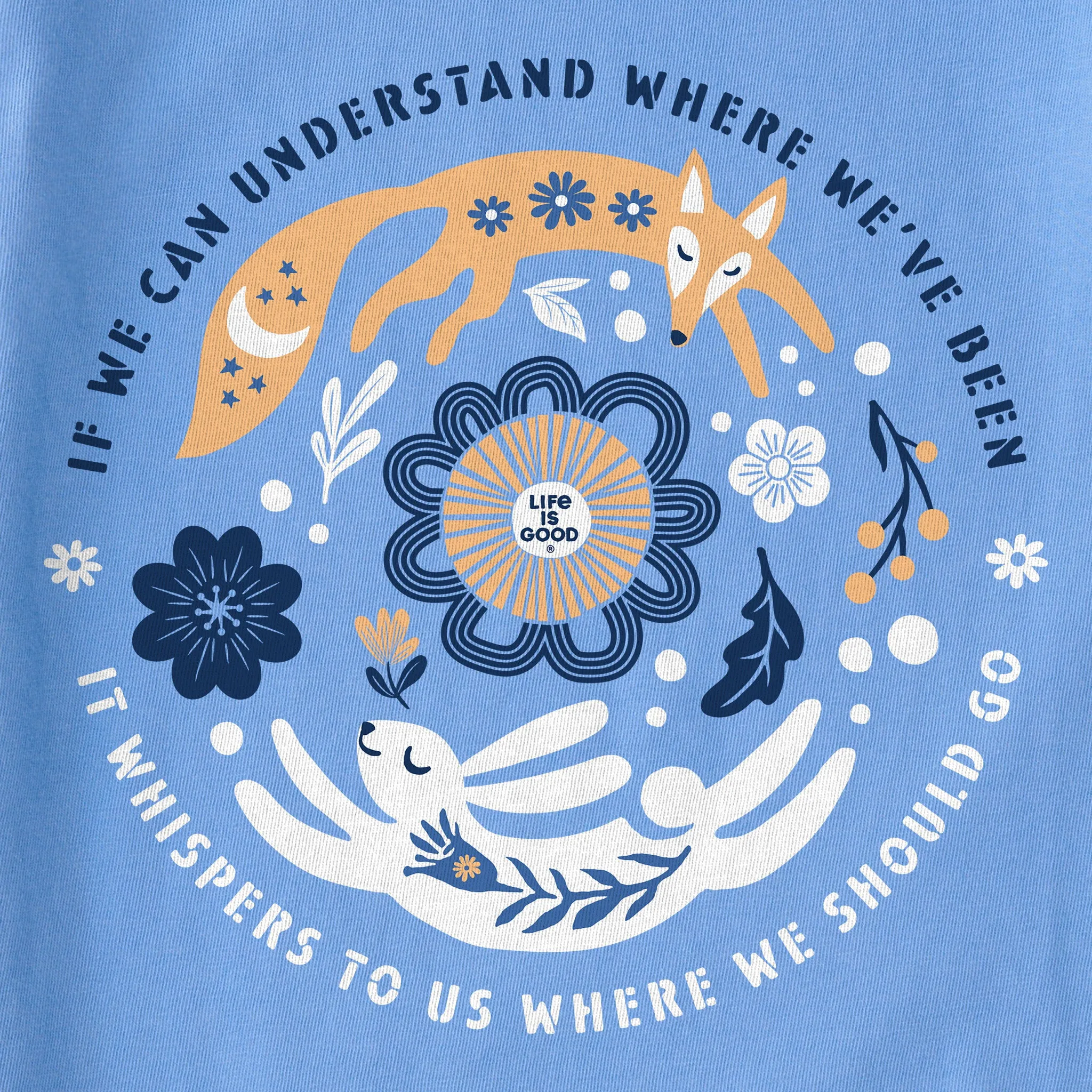 Women's Flower & Foxes Short Sleeve Tee Life is Good