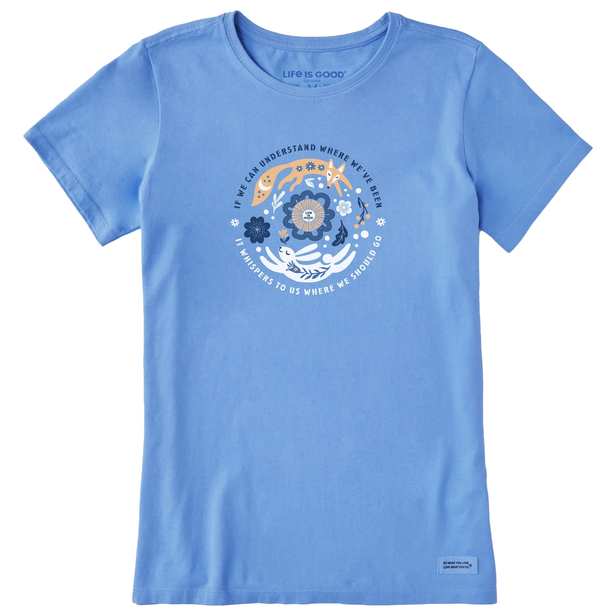 Women's Flower & Foxes Short Sleeve Tee Life is Good