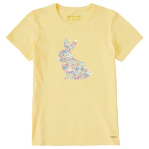 Women's Flower Bunny Short Sleeve Tee Life is Good