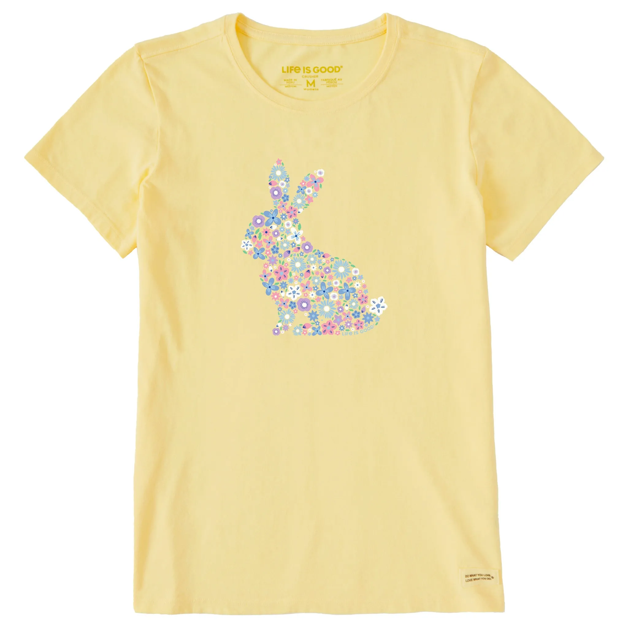Women's Flower Bunny Short Sleeve Tee Life is Good