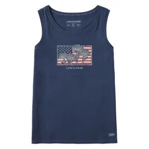 Women's Flower Flag Crusher Tank Life is Good