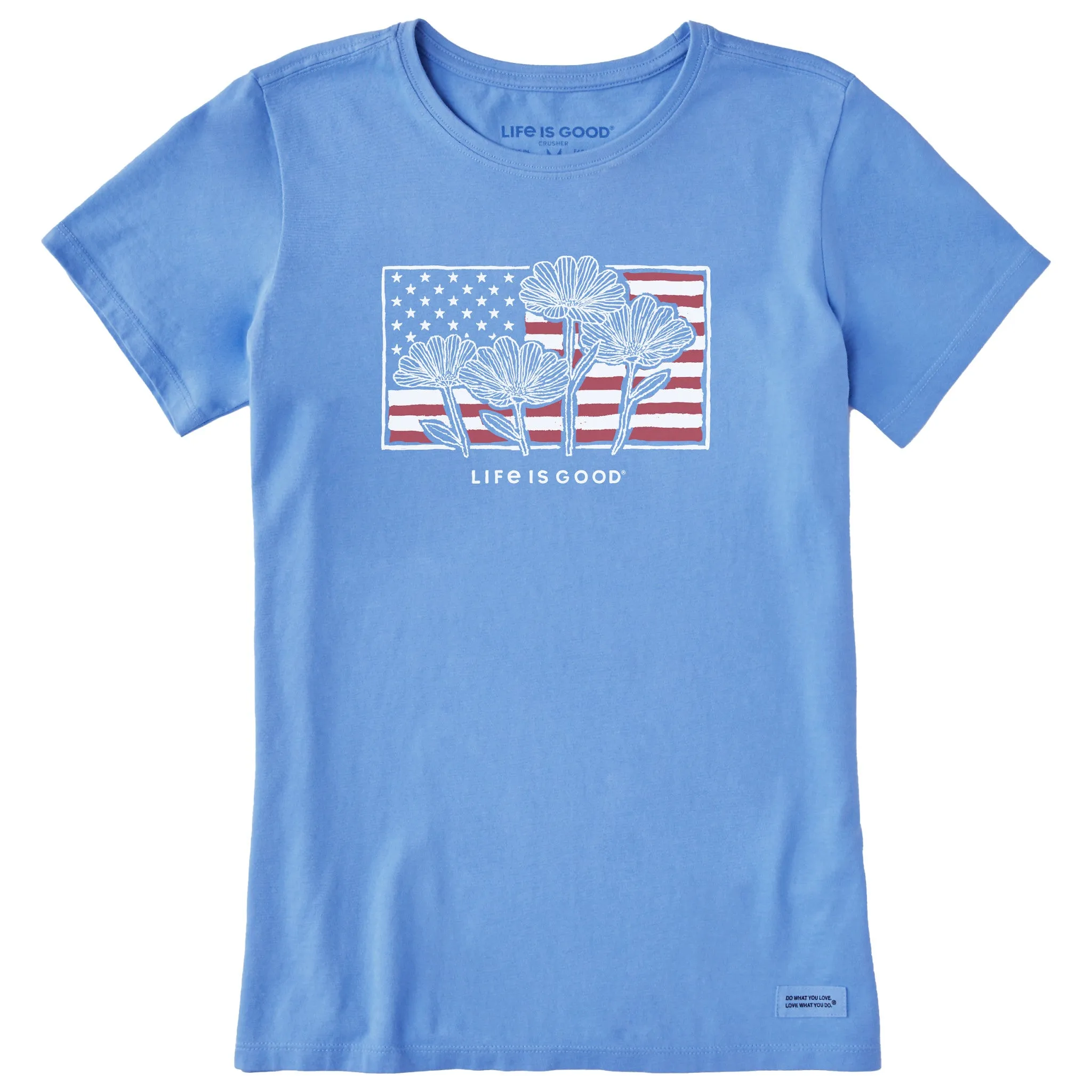 Women's Flower Flag Short Sleeve Tee Life is Good