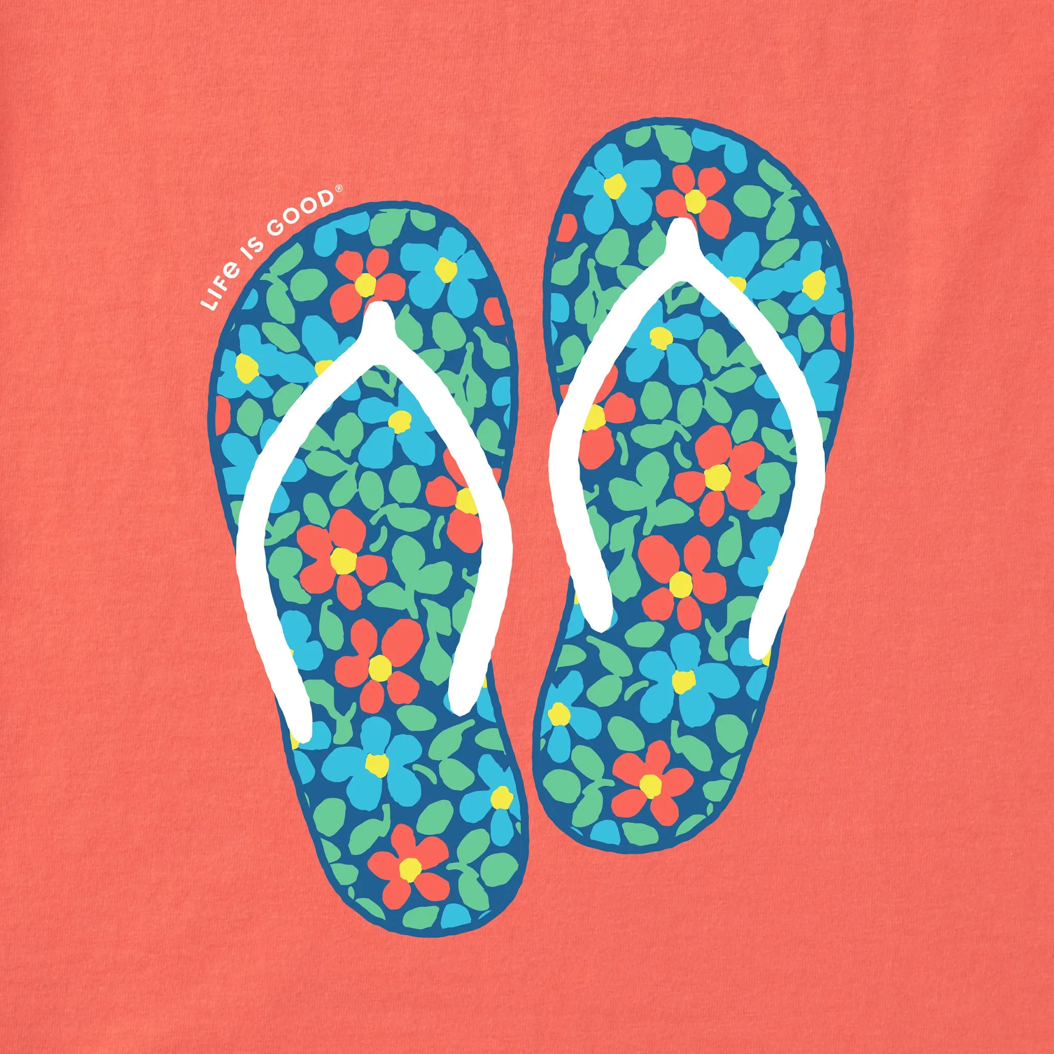 Women's Flower Flips Short Sleeve Tee Life is Good