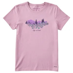 Women's Flower Garden Short Sleeve Crusher Tee Life is Good