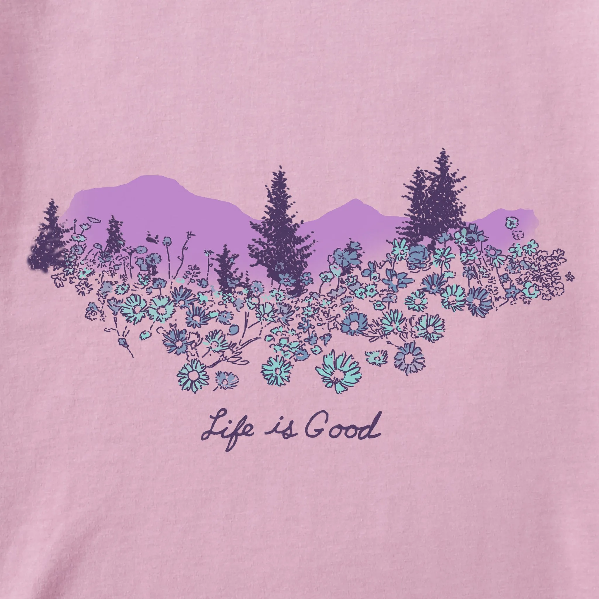 Women's Flower Garden Short Sleeve Crusher Tee Life is Good