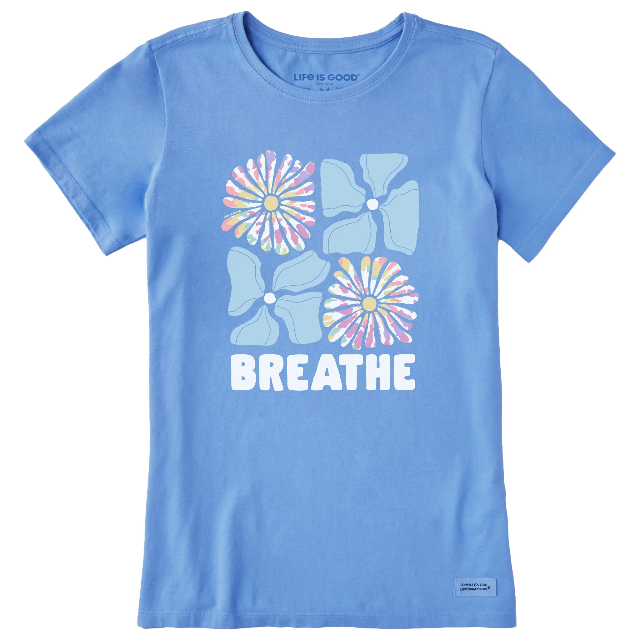 Women's Flower Grid Breathe Tie Dye Short Sleeve Tee Life is Good